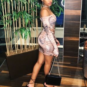 Snakeskin Print Two Piece Set